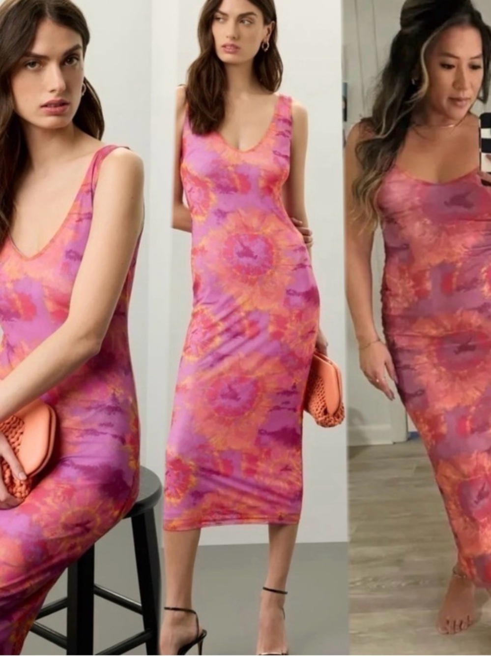Ronny Kobo Tie Dye Mesh Maxi Dress size medium